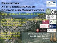 Prehistory at the crossroads of Science and Conservation Erasmus ...