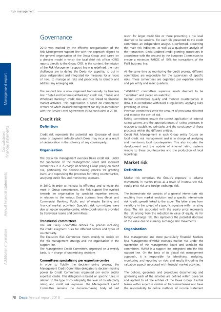 Annual report 2010 - Dexia.com