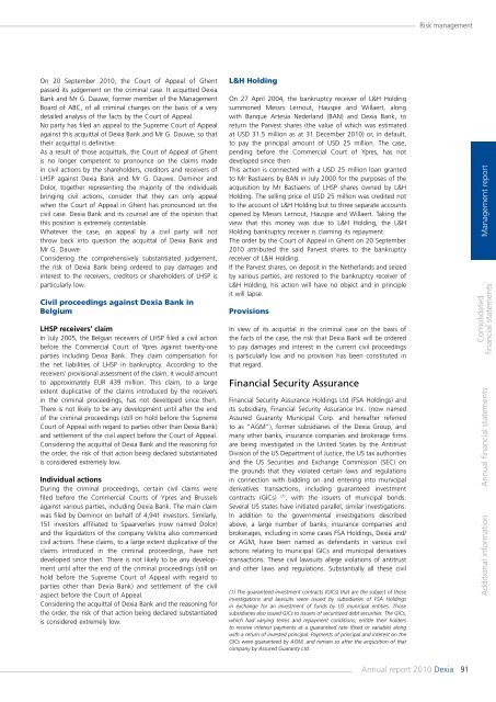 Annual report 2010 - Dexia.com