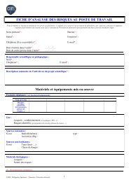 Fiche d'analyse des risques du poste de travail