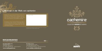 Brochure Cachemire - Martin Mathys N.V.