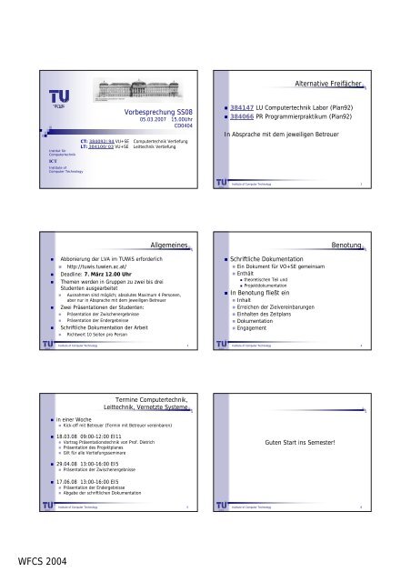 WFCS 2004 - Institut fÃƒÂ¼r Computertechnik