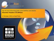 Top 10 most interesting SAP vulnerabilities and attacks - ERPScan