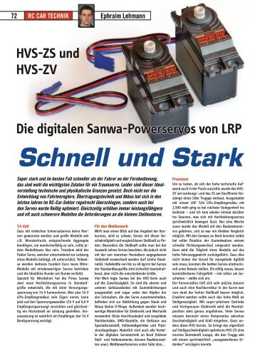 HVS-ZS und HVS-ZV Die digitalen Sanwa-Powerservos von LRP