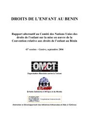 droits de l'enfant au benin - World Organisation Against Torture