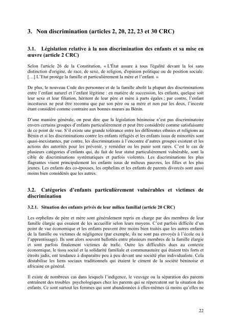 droits de l'enfant au benin - World Organisation Against Torture