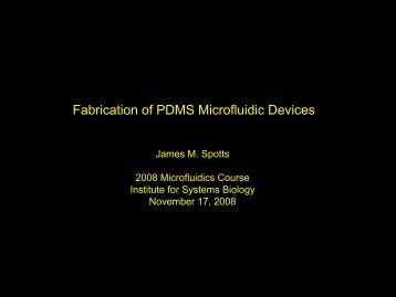 Making molds and PDMS devices - Institute for Systems Biology