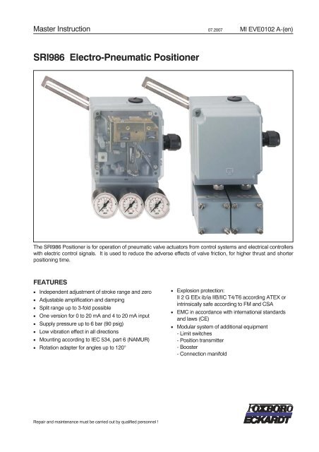 SRI986 Electro-Pneumatic Positioner - webadmin1.net