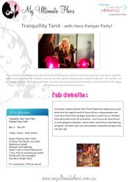 Tranquillity Tarot - with Hens Pamper Party! - My Ultimate Hens night