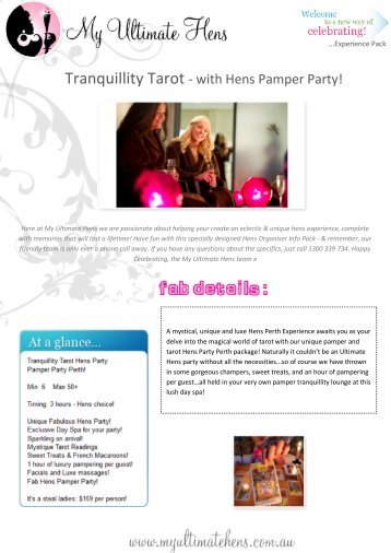 Tranquillity Tarot - with Hens Pamper Party! - My Ultimate Hens night