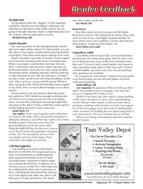 May/June 2010 - O Scale Trains Magazine Online