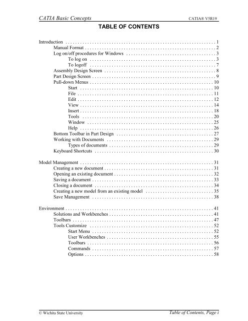 CATIA Basic Concepts - NIAR CAD CAM Center