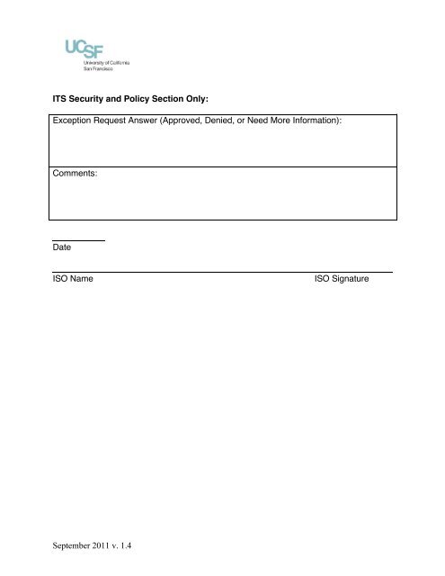 Security Exception Request Form