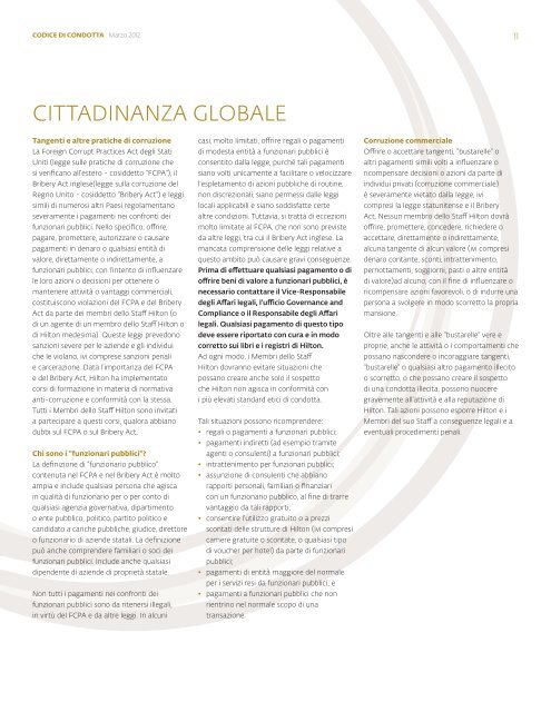 CODICE DI CONDOTTA - Hilton Worldwide