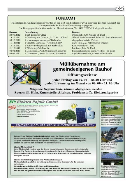 Gemeindezeitung MÃ¤rz 2013 - Marktgemeinde Sankt Paul im ...