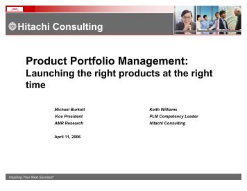 Product Portfolio Management: - Hitachi Consulting