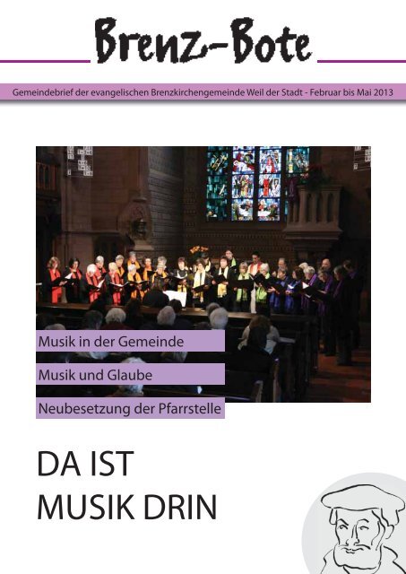 da ist musik drin - Evangelische Brenzkirchengemeinde Weil der Stadt