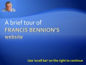 A brief tour of - Francis Bennion