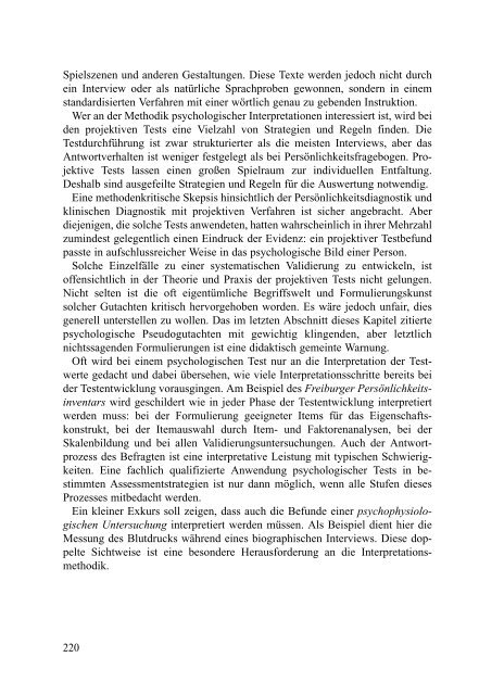 Psychologische Interpretation. - Jochen Fahrenberg