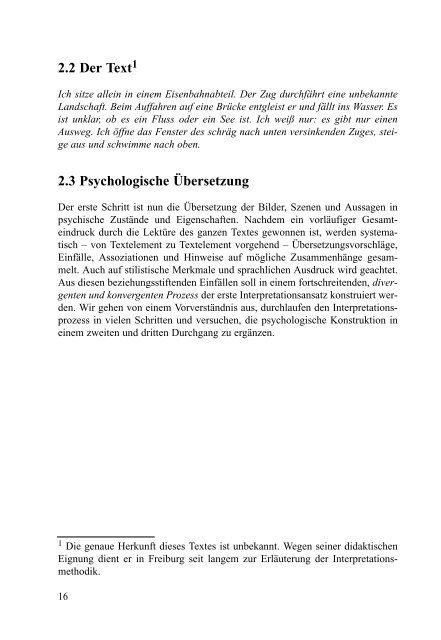 Psychologische Interpretation. - Jochen Fahrenberg