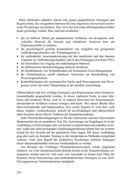 Psychologische Interpretation. - Jochen Fahrenberg