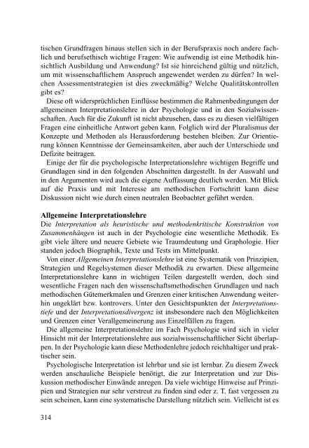 Psychologische Interpretation. - Jochen Fahrenberg