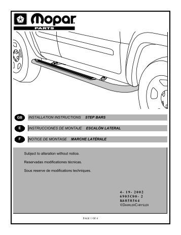 Jeep Liberty Side Steps Installation Instructions - Jeep World