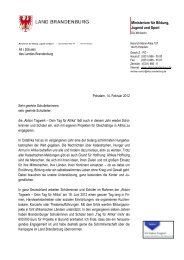 Brief der Ministerin an die Schulen des Landes ... - Aktion Tagwerk