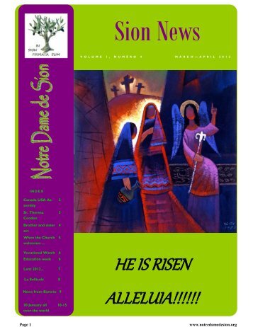 HE IS RISEN ALLELUIA!!!!!! - Sisters of Our Lady of Sion