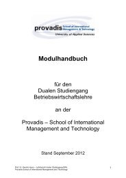 Modulhandbuch - Provadis School of International Management ...