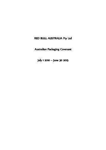 RED BULL AUSTRALIA Pty Ltd RED BULL AUSTRALIA Pty Ltd ...