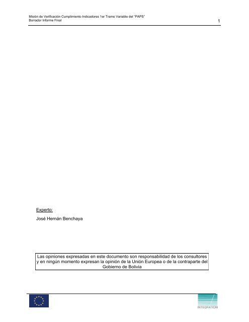 Informe 1er. Tramo Variable - Viceministerio de Coca y Desarrollo ...