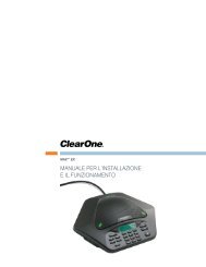 Manuale per l'installazione e il funzionaMento - ClearOne