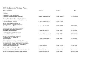 6.4 Ärzte, Zahnärzte, Tierärzte, Praxen - Sundern