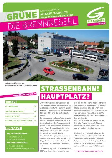 strassenbahn! hauptplatz? kontakt inhalt - Grüne Liste Traun - Die ...