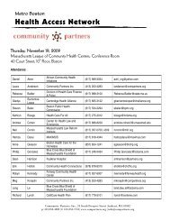 contact list and agenda - Community Partners