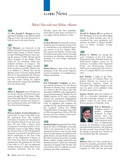 CUA Cover Winter 2004 final (Page 2) - Columbus School of Law