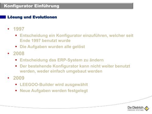 die DE DIETRICH Qualitätsmarke - EAS Engineering Automation ...