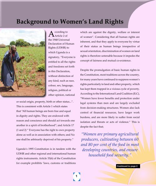A Woman & her Land - Uganda Land Alliance