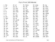 Fry's First 500 Word