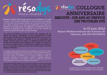 COLLOQUE ANNIVERSAIRE - Resodys