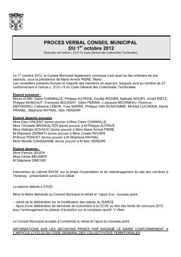 PROCES VERBAL CONSEIL MUNICIPAL DU 1 ... - La FertÃ© Alais