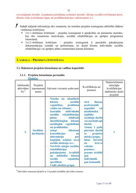 Eiropas SociÄlÄ fonda projekta iesnieguma veidlapa