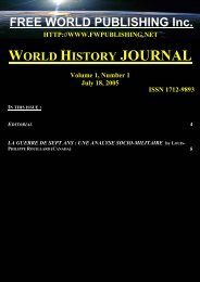 world history journal - volume 1, number 1 (18 july 2005)