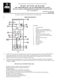 HI-SPEC J50 WARM AIR HEATERS with ... - Johnson & Starley