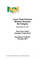 Local Trade Partners Member Directory By Category