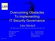 Overcoming Obstacles to IT Governance