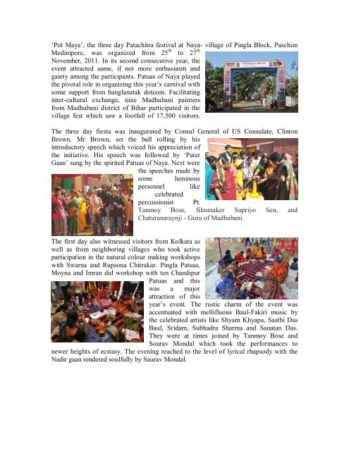 'Pot Maya', the three day Patachitra festival at Naya ... - Banglanatak