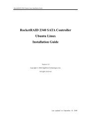 RocketRAID 2340 SATA Controller Ubuntu Linux ... - Highpoint