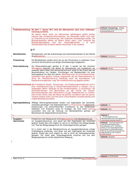 Synopse (GegenÃ¼berstellung alt/neu) inkl. Satzung - Gemeinde ...